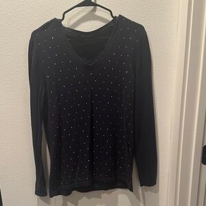 Tommy Hilfiger Blue Studded V-Neck Blouse
